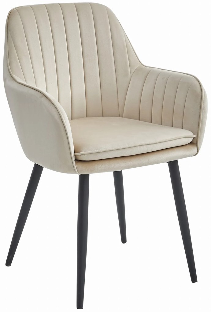 TRENDIE Zamatová jedálenská stolička Warsaw béžová