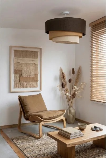 BRILAGI - Prisadený luster TRIO 3xE27/60W/230V pr. 60 cm hnedá/béžová/biela