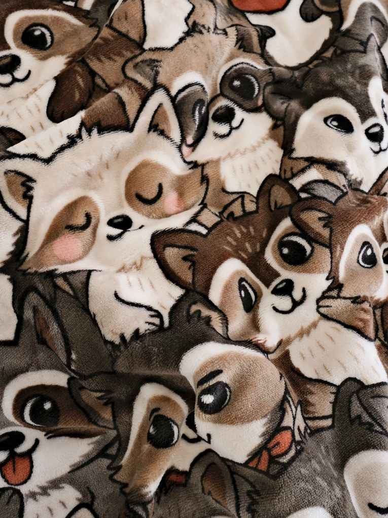 Obliečky mikroplyš Exclusive - Mývalí invázia 140 × 200 cm, 70 x 90 cm