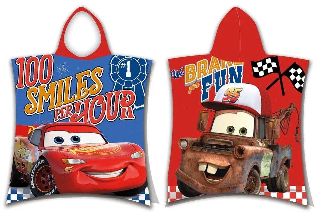 Jerry Fabrics Detské pončo Cars Fun, 50 x 115 cm