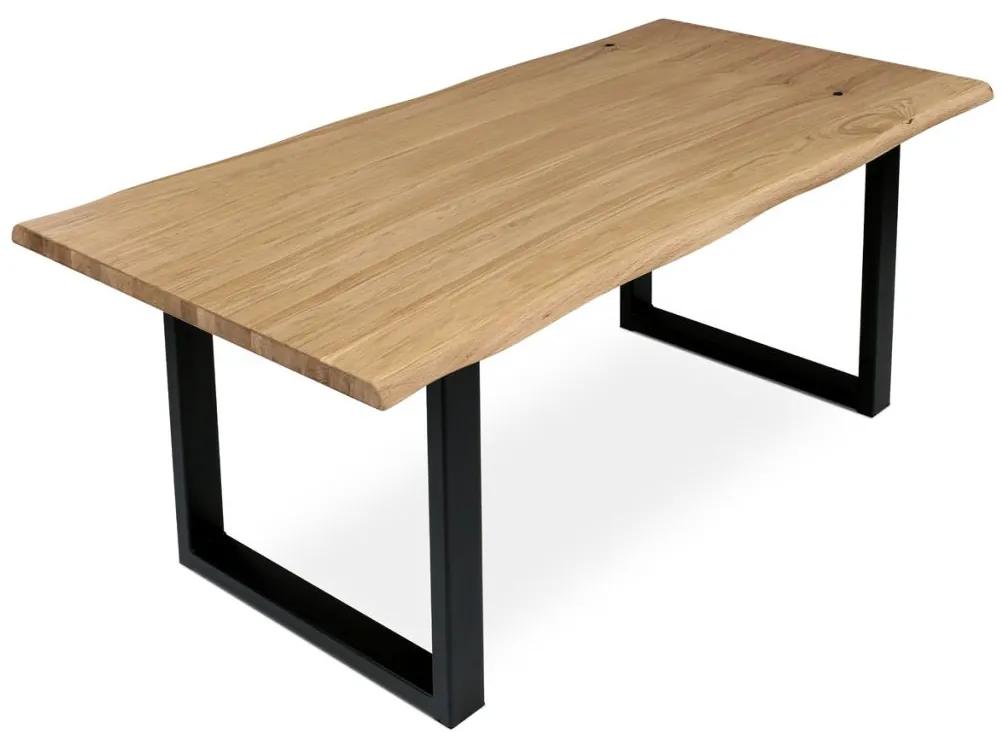 AUTRONIC Jedálenský stôl 180x90 cm, masív dub, čierny lak DS-U180 DUB.