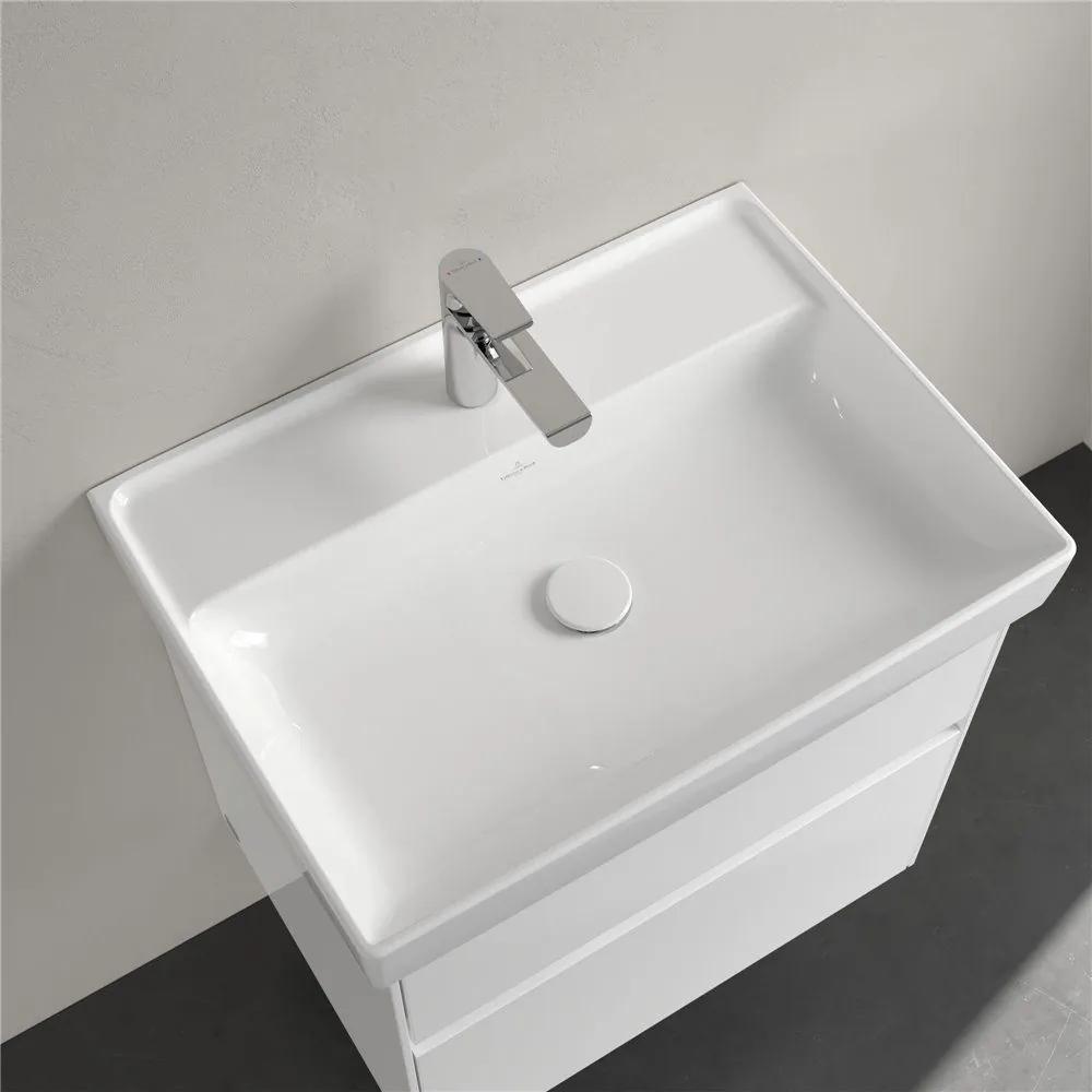 VILLEROY &amp; BOCH Collaro závesné umývadlo s otvorom, bez prepadu, 650 x 470 mm, biela alpská, s povrchom CeramicPlus, 4A3366R1