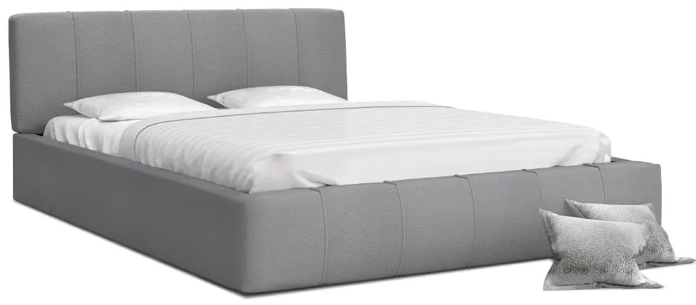 GM Čalúnená manželská posteľ s úložným priestorom Fiona - sivá Rozmer: 180x200