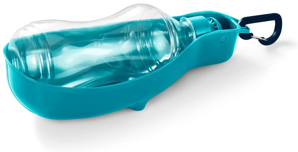 Fľaša na pitie pre psy so zabudovanou miskou