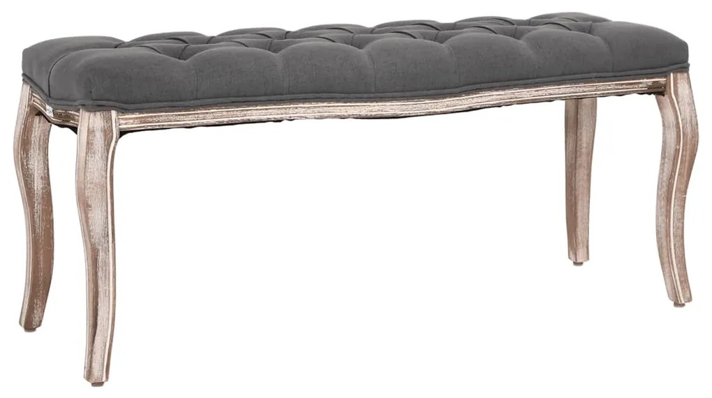 vidaXL Drevená lavica s plátnovým čalúnením, 110x38x48 cm, bledosivá