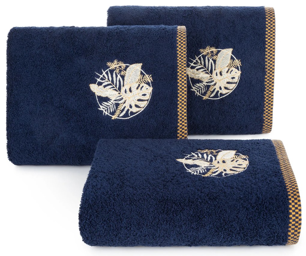 FROTÉ UTERÁK PALMS 70X140 CM TMAVOMODRÁ