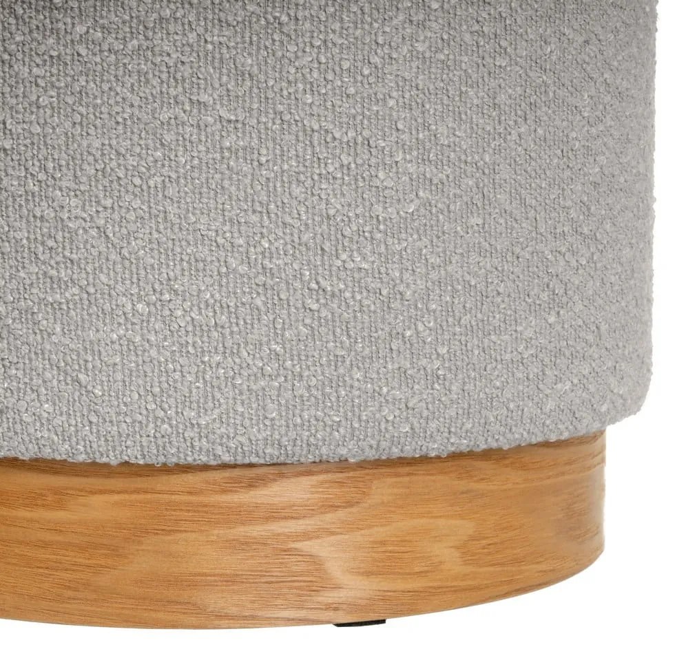 Svetlosivý taburet z textílie buklé – Casa Selección