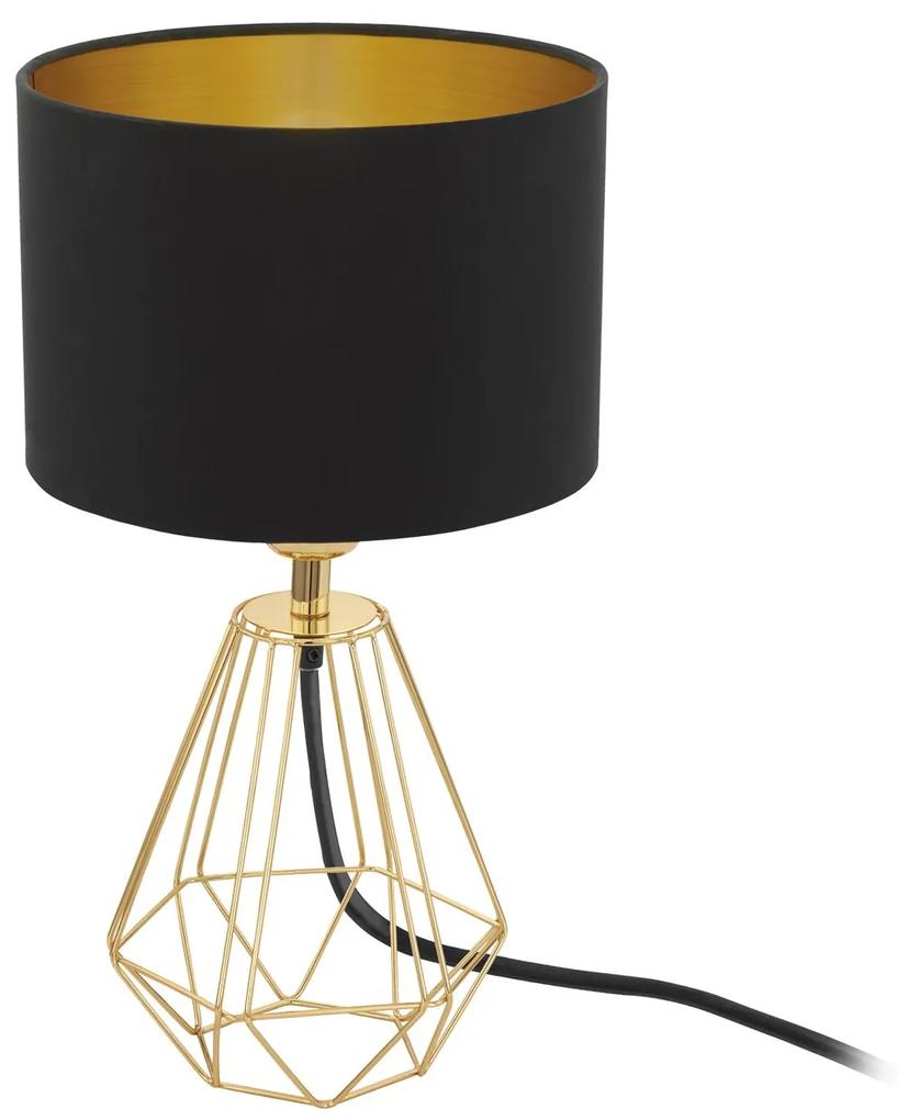 EGLO Stolová lampa CARLTON 2, čierna so zlatou
