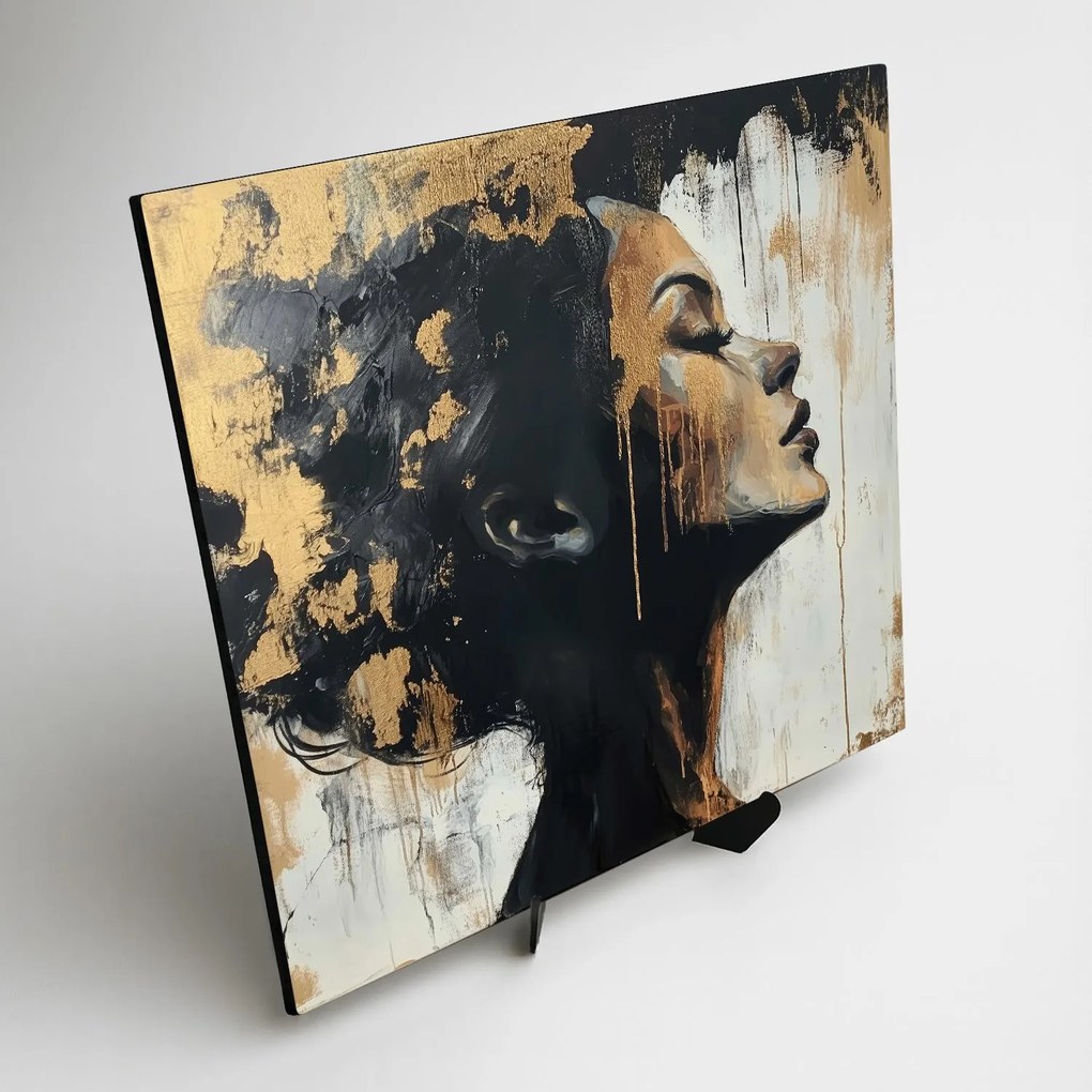 DUBLEZ | Zlatý obraz ženy z dreva