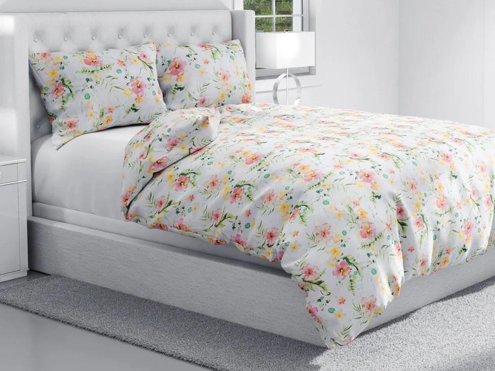 Biante Bavlnené posteľné obliečky Sandra SA-283 Havajské kvety Predĺžené 140x220 a 70x90 cm