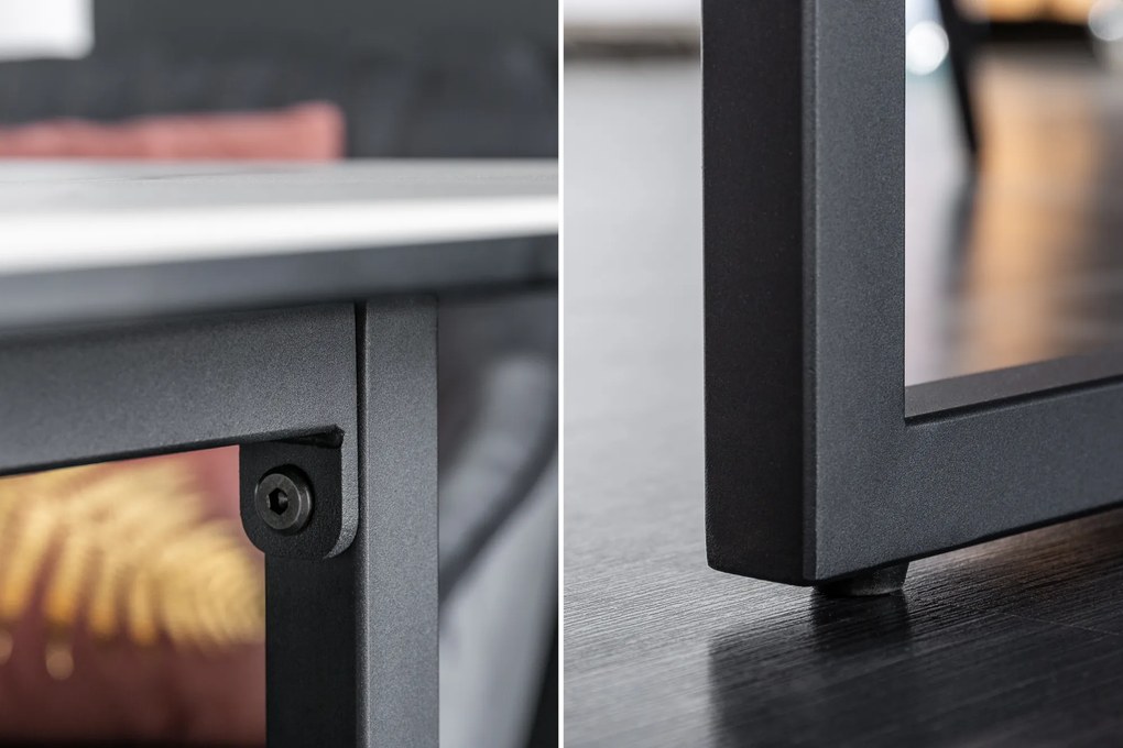 Jedálenský stôl Symbiose 200cm keramický biely mramorový vzhľad