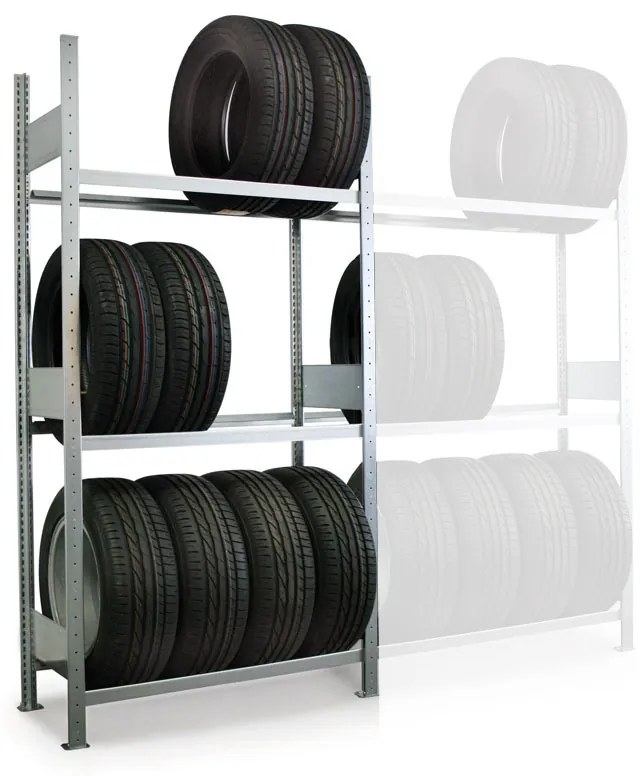 META Regál na pneumatiky, 2000 x 1000 x 400 mm, základný