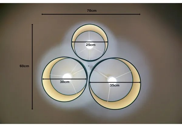 Duolla - Stropné svietidlo ROLLER TRIO 3xE27/60W/230V zelená/zlatá