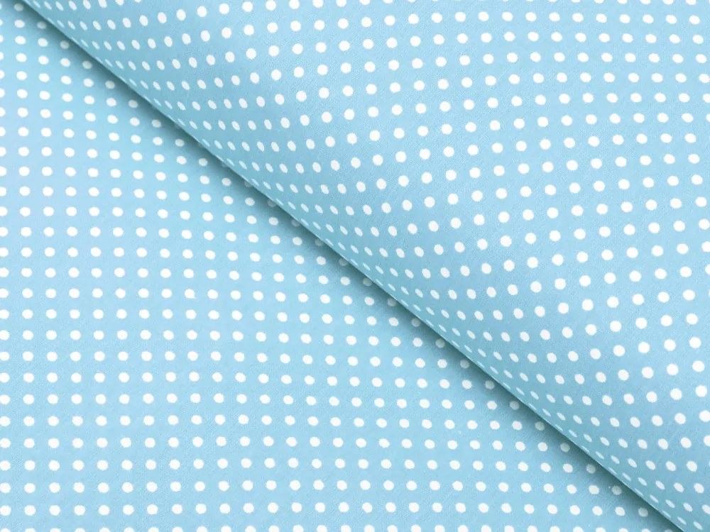 Biante Detský bavlnený záves Sandra SA-147 Biele bodky na svetlo modrom 130x230 cm
