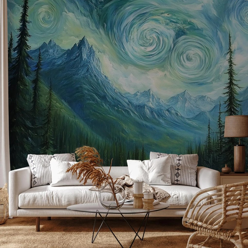 Fototapeta - Krajina s nádychom Van Gogha (147x102 cm)