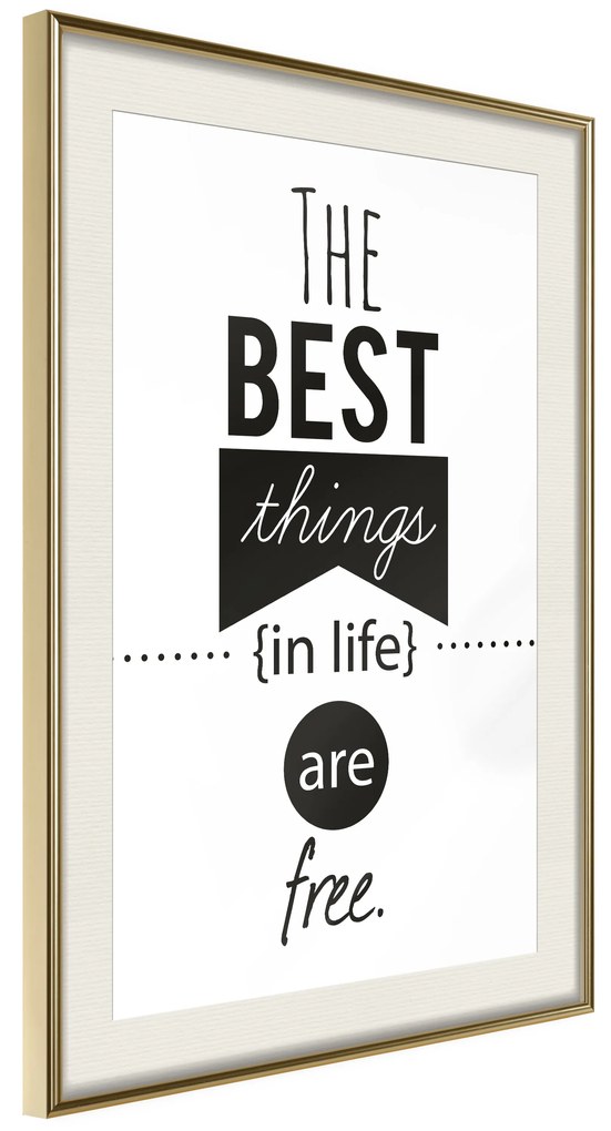 Artgeist Plagát - The Best Things in Life Are Free [Poster] Veľkosť: 20x30, Verzia: Čierny rám s passe-partout