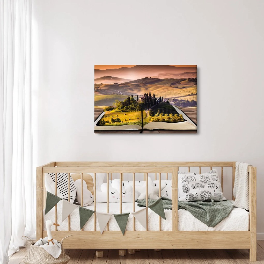 Obraz krajiny v knihe (90x60 cm)