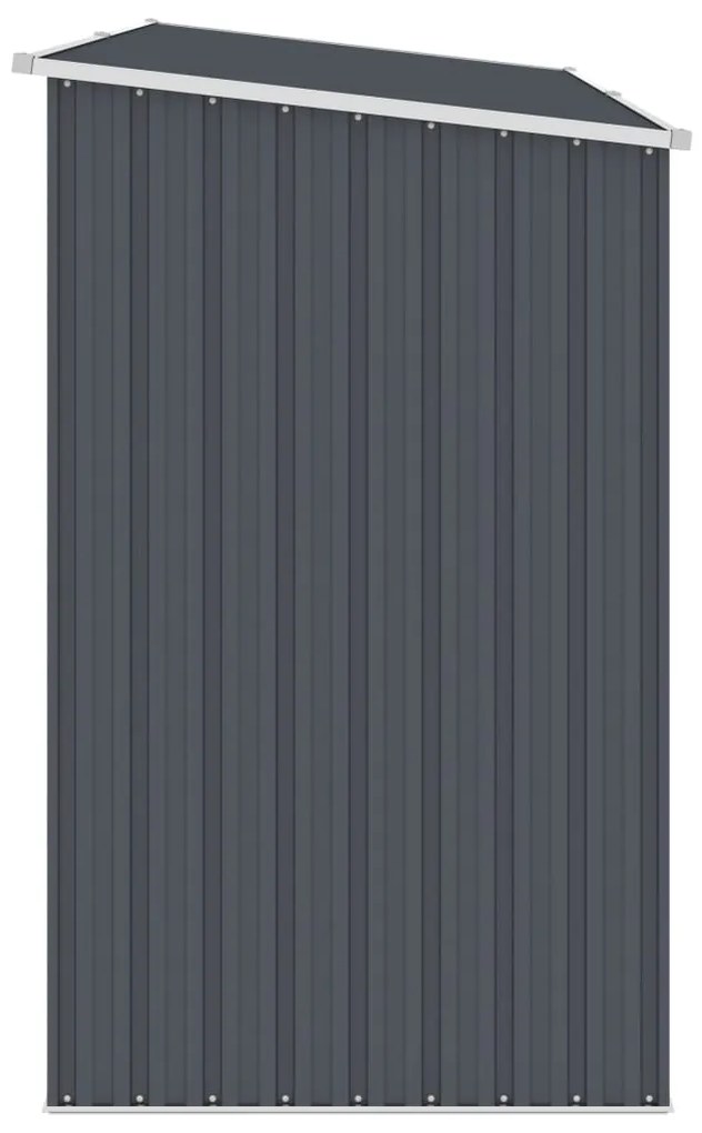 Záhradná kôlňa na palivové drevo antracitová 245x98x159 cm pozinkovaná oceľ