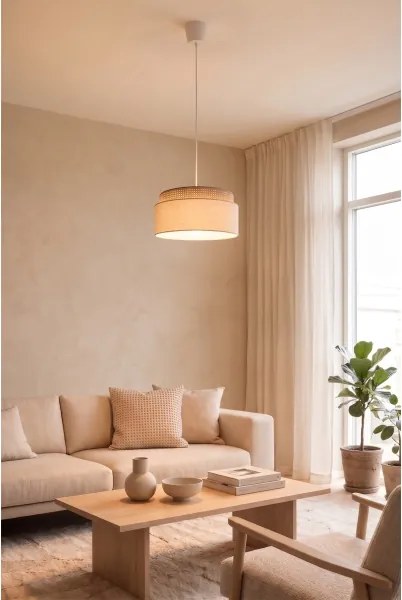 Brilagi - Závesný luster PADOVA na lanku 1xE27/60W/230V pr. 40 cm béžový