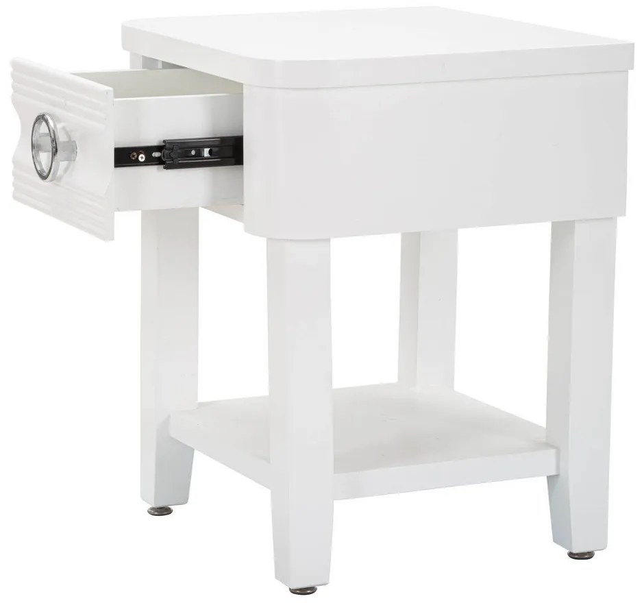 Biely nočný stolík z jedlového dreva Shine – Mauro Ferretti