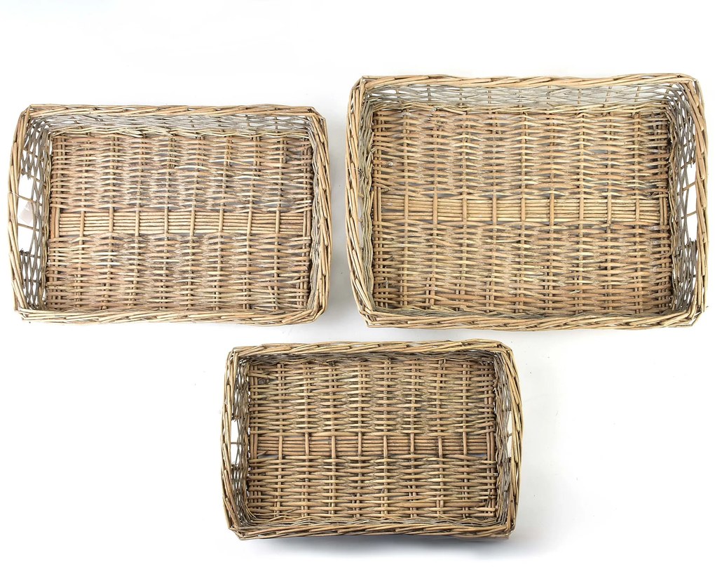 Sada 3 ks pletených podnosů WAZON I přírodní