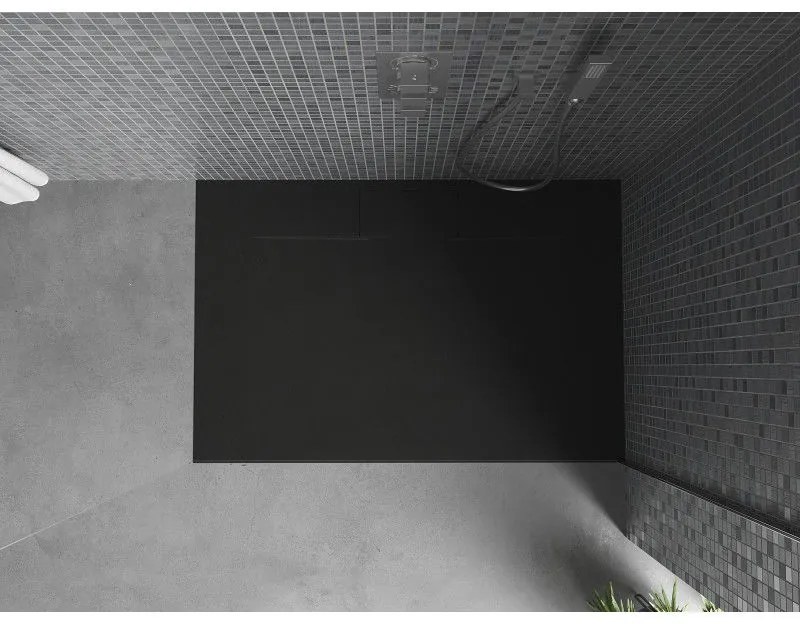 Mexen Egon, SMC obdĺžniková sprchová vanička 100 x 90 cm, čierna, 4R709010