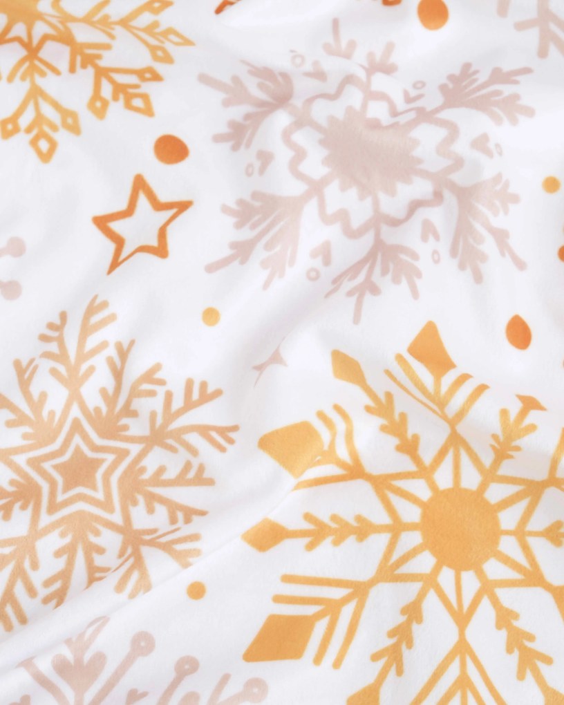 Vianočná obliečka na vankúš Velvet 40 × 40 cm - Mrazivé vločky biele