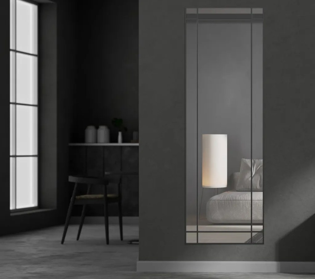 Zrkadlo v čiernom ráme Malaga, univerzálne na zavesenie/stojacie