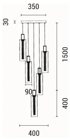 LED Luster na lanku LED/38W/230V 3000K