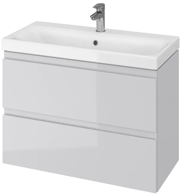 Cersanit - SET skrinka + umývadlo, šedý lesk, Moduo Slim 80, S801-224-DSM