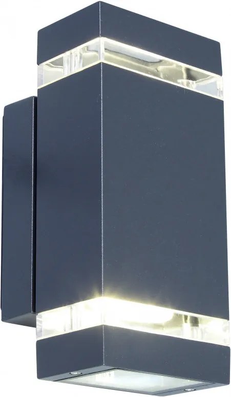 Lutec FOCUS 5605013118 led vonkajšie nástenné svietidlá  tmavošedý   hliník   Lextar 3030   300 lm  4000 K  IP44   A+