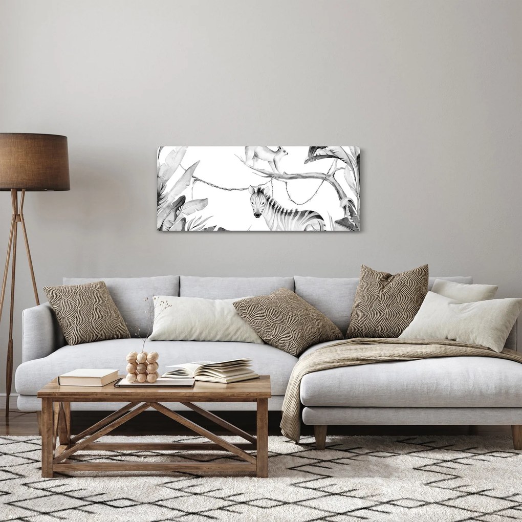 Obraz - Akvarelová džungľa (120x50 cm)