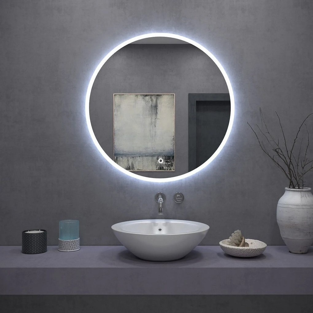 Okrúhle dotykové zrkadlo s LED osvetlením Simple 90 cm