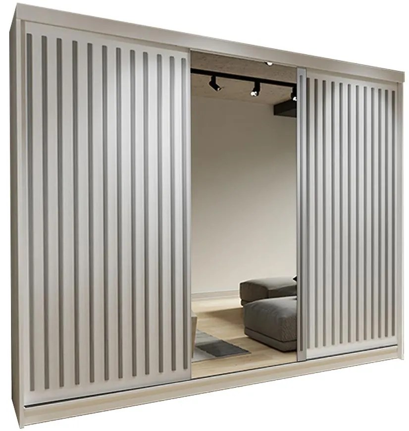 Skriňa Royal 250 Biely/Lamela Šedá