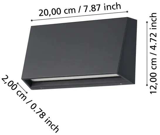 Eglo 900887 - LED Vonkajšie nástenné svietidlo SPONGANO LED/9,5W/230V IP65