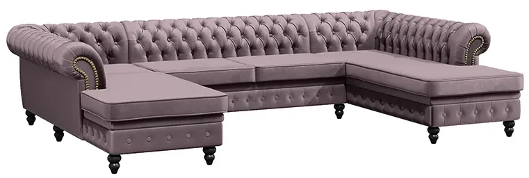 PROXIMA.store - Luxusná sedačka CHESTERFIELD LONG U FARBA NÔH: čierna, DRUH LÁTKY: TORRE - 17, FARBA OZDOBNÝCH ŠPENDLÍKOV: barok