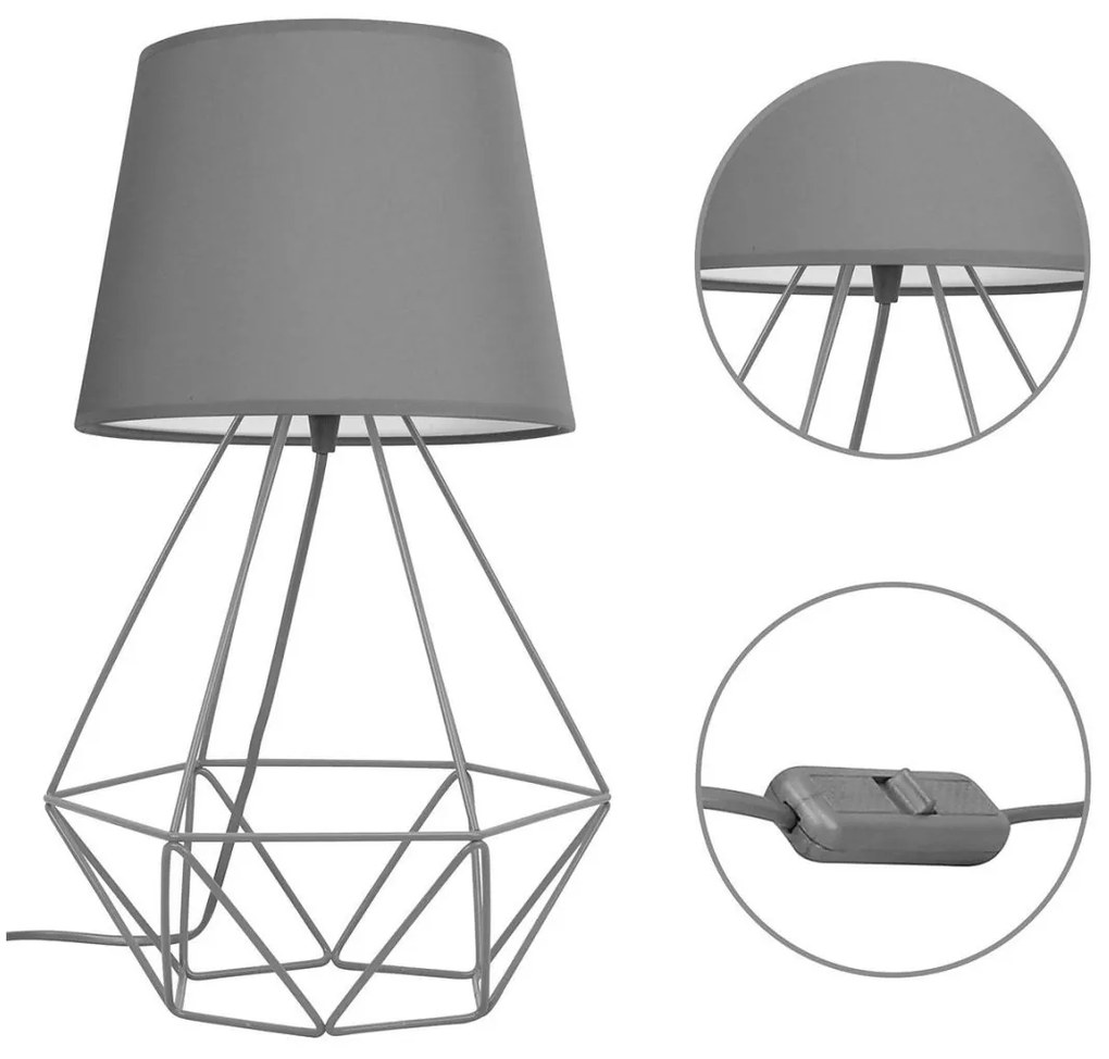 Stolná lampa Milano, 1x textilné tienidlo (výber zo 4 farieb), (výber z 3 farieb konštrukcie), d