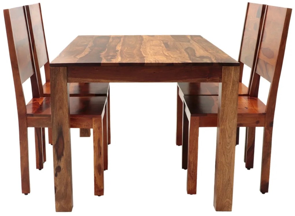 furniture-nabytek.cz - Rustikální jídelní set pro 4 osoby z indického masivu palisandr