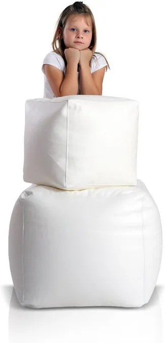 Sedací vak taburetka kocka malá biela EMI