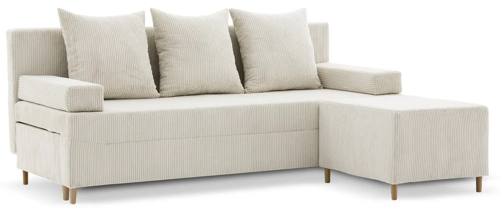 Rozkladacia pohovka s podnožkou FIREZE - poso Béžová