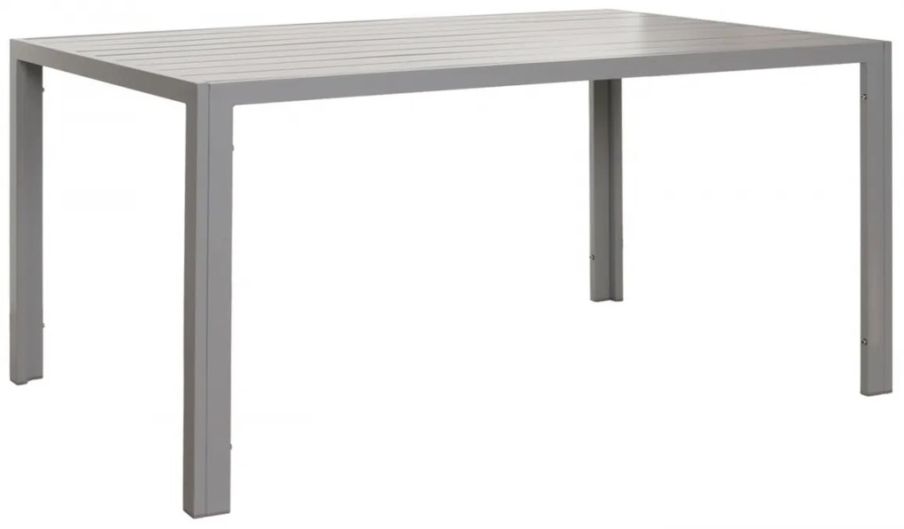 Záhradný stôl HWC-N40, hliník, 140x80cm - svetlo sivá