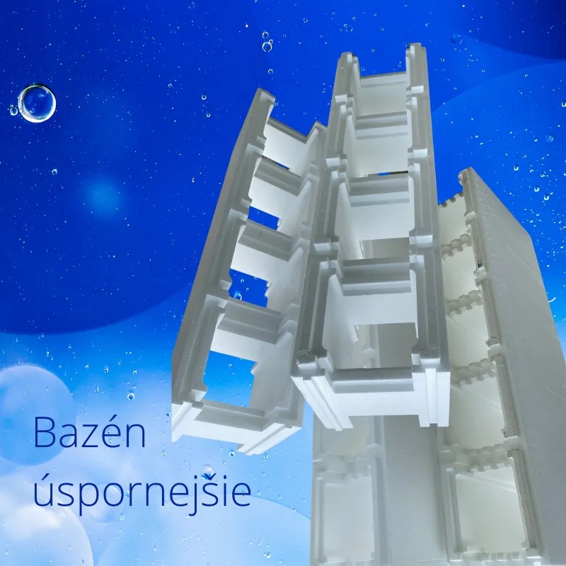 Polystyrénové bazénové tvárnice na stavbu bazéna BIGBLOK (1 BIGBLOK = 2,5 x MINIBLOK)