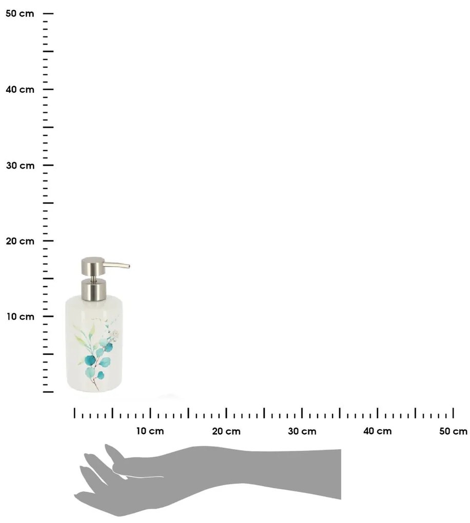 Dávkovač mydla Aquarelle Eukaliptus, kombinácia farieb/s chrómovými prvkami