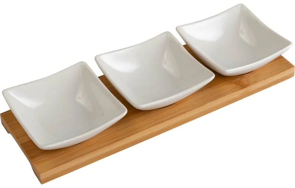 Lamart LT9217 4-dielna súprava servírovacíchmisiek Bambus, 26 x 8 cm