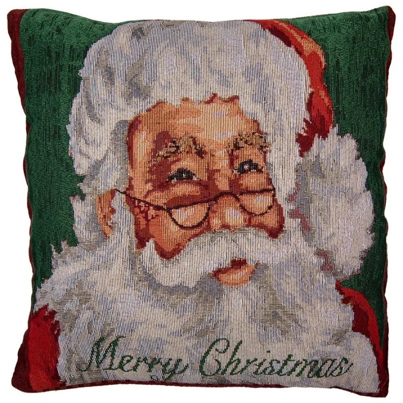 Červená obliečka na vankúš Santa Claus Christmas Rustic II - 44*44 cm