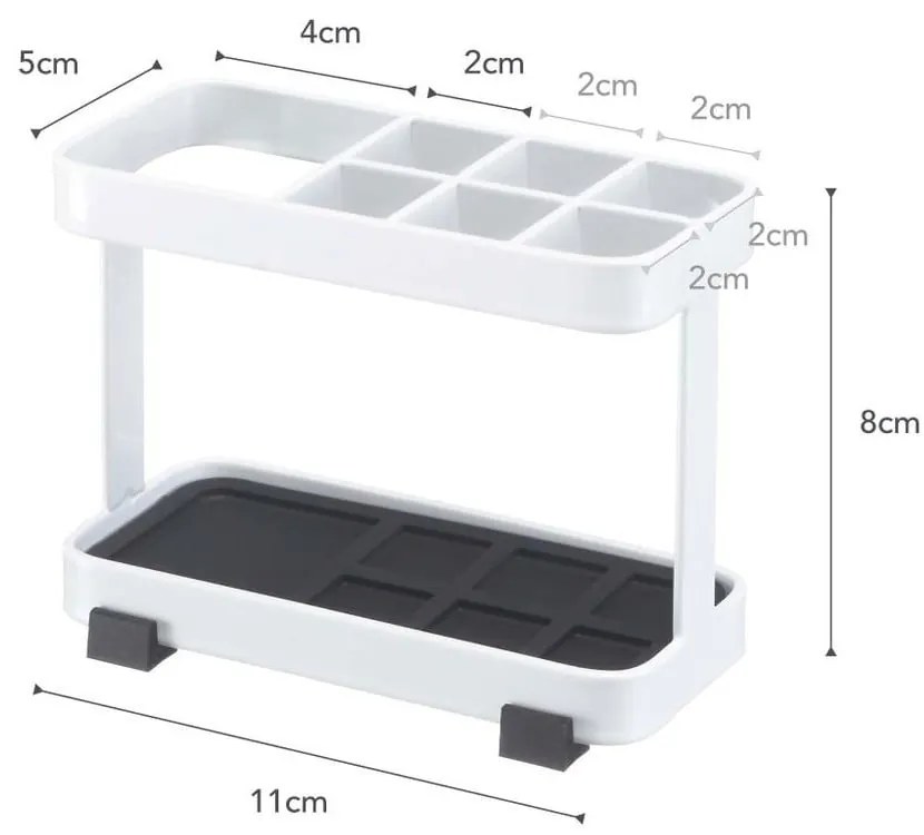 Biely stojan na zubné kefky a pastu YAMAZAKI Tower