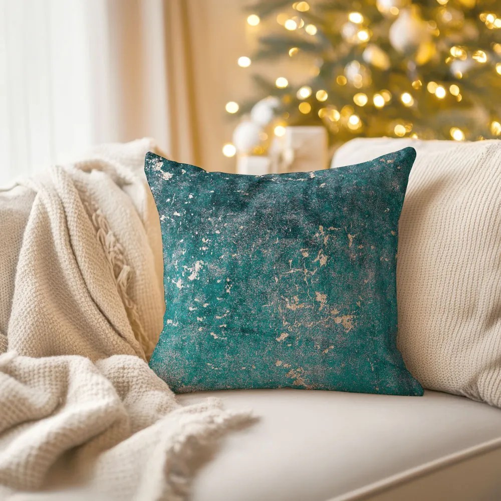 Biante Zamatová obliečka na vankúš Isabela IBL-007 Gold Design petrolejová 60 x 60 cm