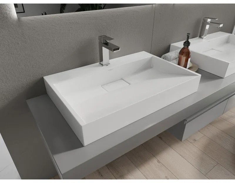 Mexen Ava, umývadlo na dosku z konglomerátu 70 x 46 cm, biela, 23017001