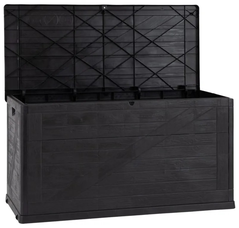 WOOD záhradný plastový úložný box 420 L, grafit