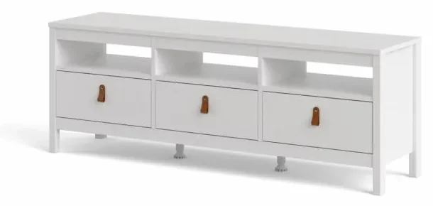 Biely TV stolík SALOMO s 3 zásuvkami